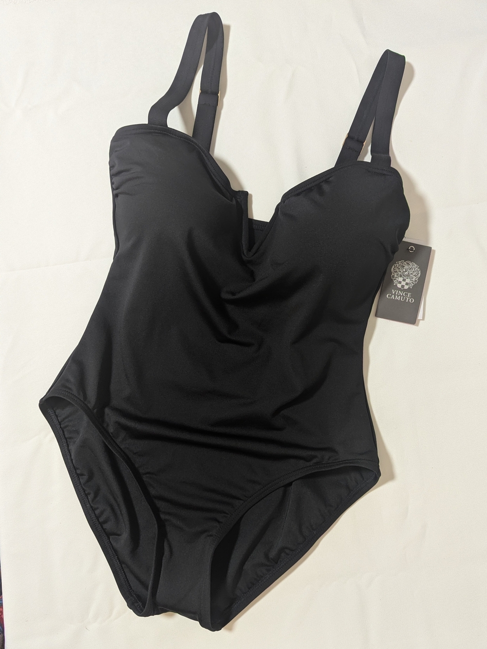 Vince Camuto Black Sculpting One-Piece Swimsuit